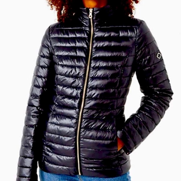 SOLD❣️❣️Kate Spade Black Puffer Hooded Jacket includes package quilted bag - Picture 4 of 16